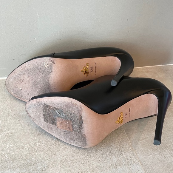 Prada Asymmetric Peep Toe Bootie Size 38.5 - Picture 4 of 8